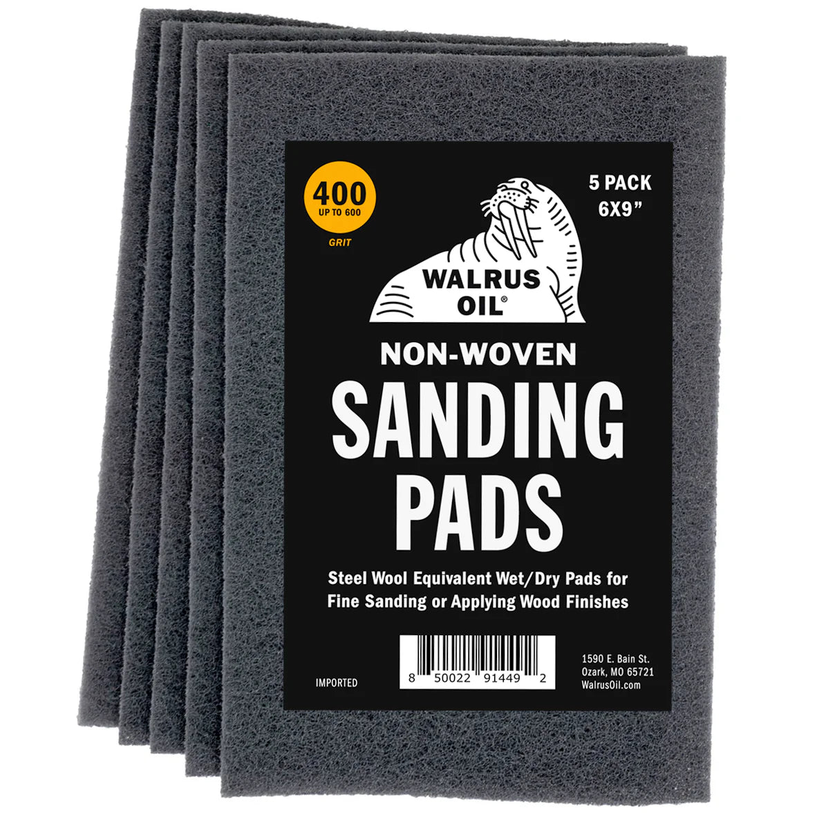 Non-Woven Pads 5pk 400 Grit - Walrus Oil